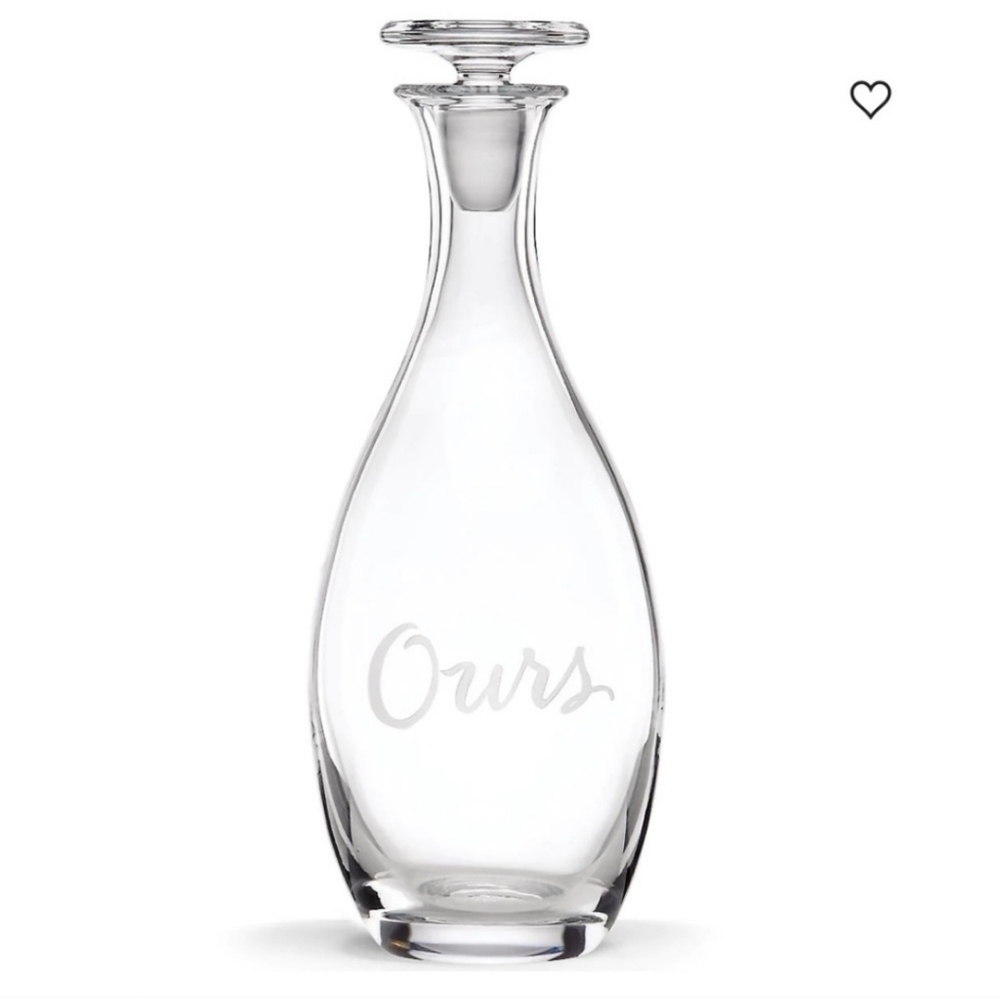 Kate Spade Lenox Crystal Two of a Kind “Ours” Decanter/Carafe